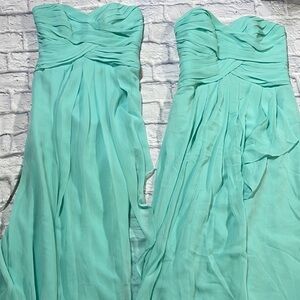 David’s bridal teal dresses 0 & 4